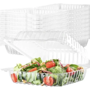 PET (Polyethylene Terephthalate) hinged lid containers