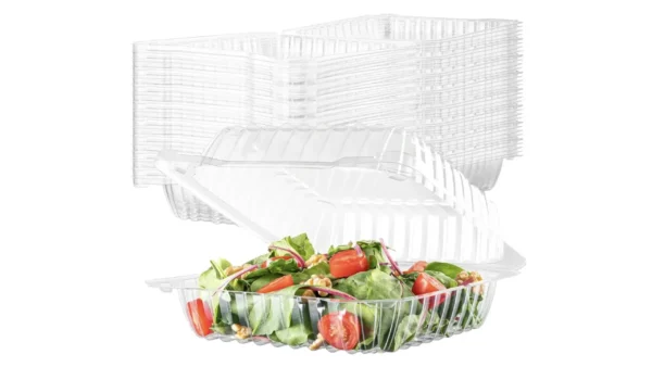 PET (Polyethylene Terephthalate) hinged lid containers