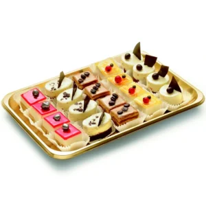 PS (Polystyrene) square disposable pastry trays