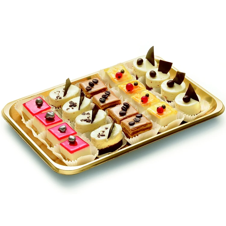 PS (Polystyrene) square disposable pastry trays