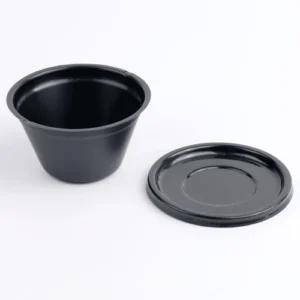 CPET Black Plastic Bowl with Lid