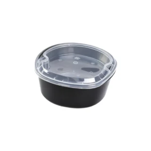 Split compartment plastic ramen bowl for noodles and toppings